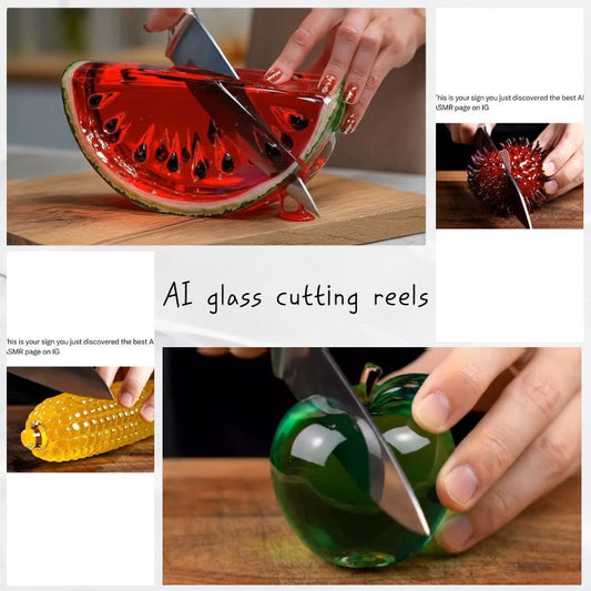 500+ AI Glass Cutting ASMR Reels