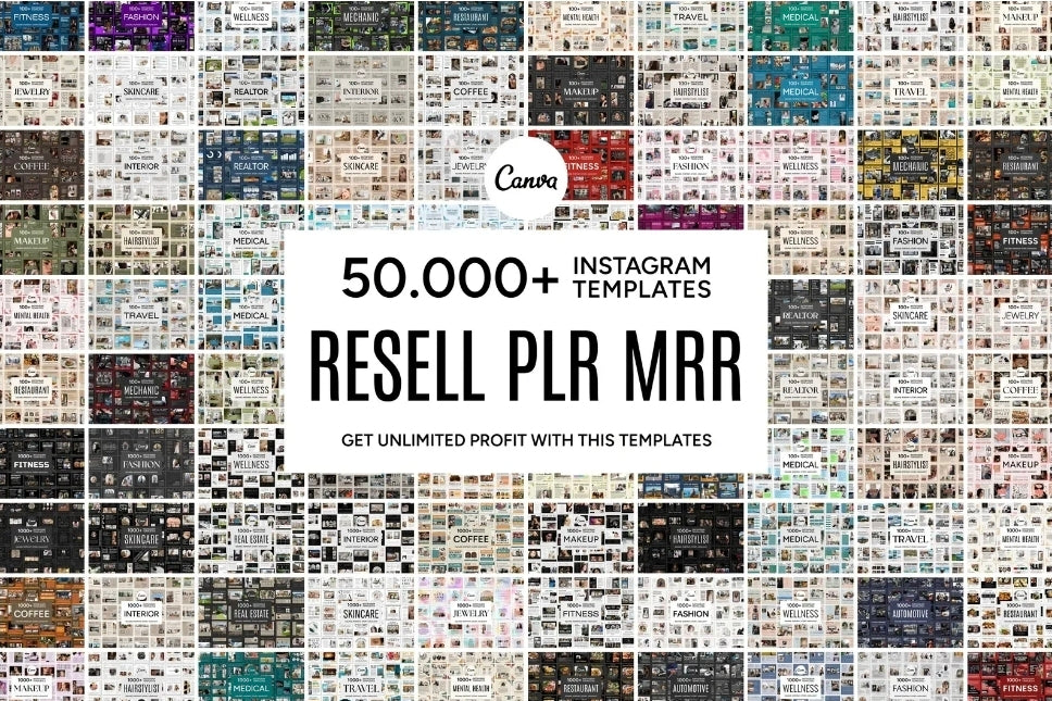 PLR 50,000+ Instagram Template Package